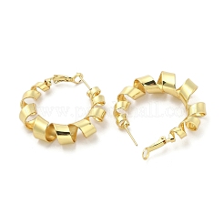 Brass Wrapped Hoop Earrings&nbsp;EJEW-M260-05G