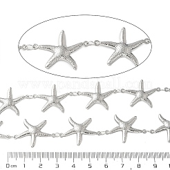 304ステンレススチール製ヒトデリンクチェーン  ハンダ付け  スプールで  ステンレス鋼色  26.5x20x3mm  約5m /ロール&nbsp;CHS-Z004-18P