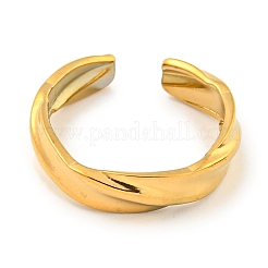 Ion Plating(IP) Twist 304 Stainless Steel Open Cuff Finger Rings for Unisex&nbsp;RJEW-P114-07G