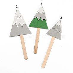 紙のクリスマスツリーケーキインサートカードの装飾  竹の棒で  クリスマスケーキの装飾用  カラフル  155~161mm  3個/セット&nbsp;DIY-H108-30