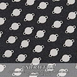 304ステンレススチールコネクタチャーム100個  フラットラウンドいリンク  ステンレス鋼色  6x9.5x0.8mm  穴：1mm&nbsp;STAS-UN0053-21