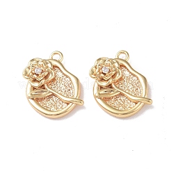 Brass Micro Pave Cubic Zirconia Pendants&nbsp;KK-I702-04G