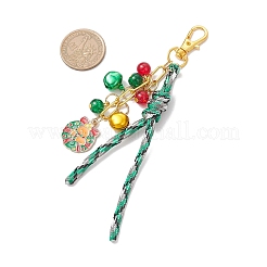 Christmas Theme Alloy Enamel & Glass Pendant Decorations&nbsp;HJEW-JM03732