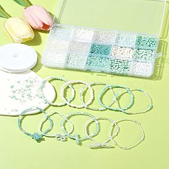 DIY ガラス シードビーズ ブレスレット ジュエリー作りキット  ミックスカラー  2~8x0.5~4.5mm  穴：0.7~1.2mm&nbsp;DIY-FS0007-64