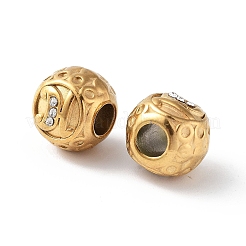 Ion Plating(IP) 304 Stainless Steel Rhinestone European Beads&nbsp;STAS-A092-10H-G