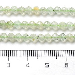 天然石プレナイトビーズ連売り  多面カット  ラウンド  4mm  穴：0.8mm  約92~95個/連  14.96~15.16''（38センチメートル）&nbsp;G-G161-A13-03