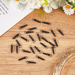 100 個のプラスチックモバイル防塵プラグ  鉄丸カン付き  22x17x3mm  ブラック  22x17x3mm&nbsp;FIND-CN0001-95