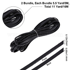 フラットレザージュエリーコード  ジュエリーDIY製版材料  ブラック  3x1.4mm  約10.94ヤード（10m）/ロール&nbsp;WL-GF0001-06D-01