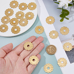 20Pcs Brass Flower Washers&nbsp;KK-FH0008-16G