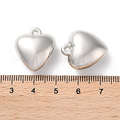 CCBプラスチックペンダント  ハートチャーム  プラチナ  21x19x10mm  穴：1.8mm&nbsp;CCB-C001-09F-P