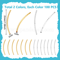 200Pcs 2 Colors Brass Tube Beads&nbsp;KK-UN0003-79