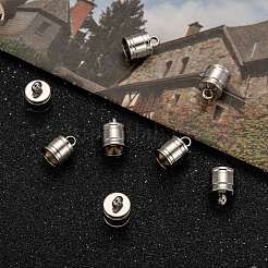 変色しにくい304ステンレススチールコードエンド  ステンレス鋼色  11x7mm  穴：3mm  内径：6mm&nbsp;STAS-E020-2