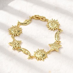 Brass Link Bracelets for Women&nbsp;BJEW-C118-01G