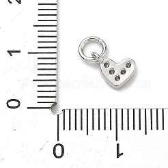Brass Micro Pave Cubic Zirconia Heart Charms&nbsp;KK-C156-30P