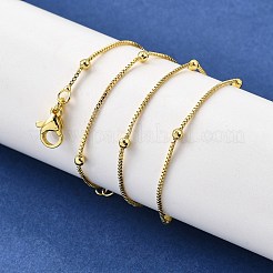 2.5mm真鍮丸型ボールベネチアンチェーンネックレス  鉛フリー＆カドミウムフリー  長持ちメッキ  ラックめっき  18KGP本金メッキ  17.72インチ（45cm）&nbsp;NJEW-M108-38G