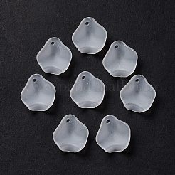 つや消しアクリルパーツ  花びらの花  ホワイトスモーク  15x14.5x5mm  穴：1.5mm  約2000個/500g&nbsp;OACR-G014-02