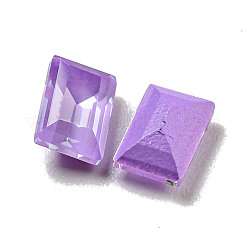 ガラスラインストーンカボション  ポイントバック＆バックメッキ  多面カット  長方形  紫のベルベット  6x4x3mm&nbsp;RGLA-G021-01A-183DE