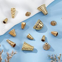 80Pcs 8 Style Tibetan Style Alloy Beads Cone & Caps&nbsp;FIND-NB0003-15