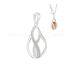 1Pc 925 Sterling Silver Bead Cage Pendants&nbsp;STER-PH0004-18