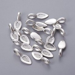 チベットのスタイル合金glunオンフラットパッドベイル作るペンダント用  カドミウムフリー＆鉛フリー  アンティークシルバー  21x7x6mm  穴：6x4mm  約1330個/1000g&nbsp;TIBEP-3348-AS-RS