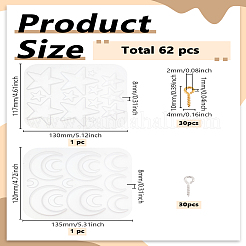2Pcs 2 Styles DIY Silicone Star Moon Molds Pendants Making Kits&nbsp;DIY-LP0004-53