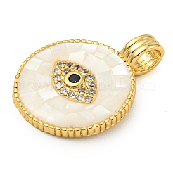 Rack Plating Brass Micro Pave Clear Cubic Zirconia Pendants&nbsp;KK-Z063-14G-02