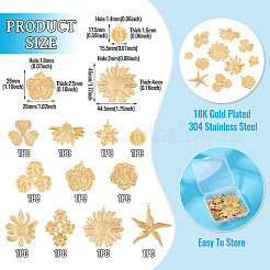 11Pcs 11 Styles 304 Stainless Steel Pendants&nbsp;STAS-TA0003-22