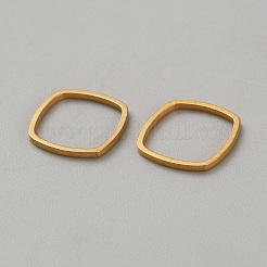 304ステンレススチールリンクリング  正方形  ゴールドカラー  12x12x0.8mm  内径：10x10mm&nbsp;LS-FIND-WH0424-06A-P