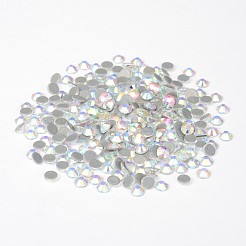 ガラスホットフィックスラインストーン  グレードAA  フラットバック＆多面  半円  クリスタルAB  ss12  3.0~3.2mm  約1440個/袋&nbsp;RGLA-A019-SS12-101