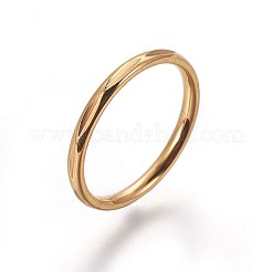 304ステンレススチール指輪  ゴールドカラー  サイズ6  16mm&nbsp;RJEW-O032-03G-16mm