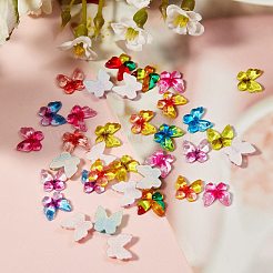 100Pcs 10 Colors Transparent Flat Back Resin Rhinestone Cabochons&nbsp;CRES-SZ0001-04