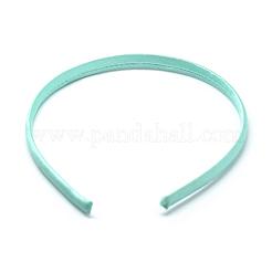 単純なプラスチックヘアバンドのパーツ  歯抜け  布で覆わ  アクアマリン  120mm  9.5mm&nbsp;OHAR-Q275-04K