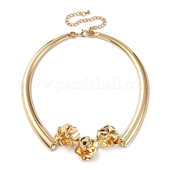 Iron Flower Link Choker Necklaces for Women&nbsp;NJEW-U046-02G
