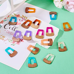 16Pcs 8 Colors Resin & Wood Pendants&nbsp;RESI-TA0003-72