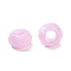レジンヨーロピアンビーズ  大穴ビーズ  多面カット  ロンデル  プラム  13.5x8mm  穴：5.5mm&nbsp;RESI-B020-06D