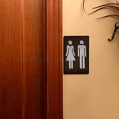 1 Set Plastic Bathroom Sign Stickers&nbsp;AJEW-GF0005-94A