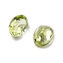 ファセット加工された天然ペリドットカボション  後ろ向き  楕円形  4x3x2mm&nbsp;G-I295-05C-16B-06