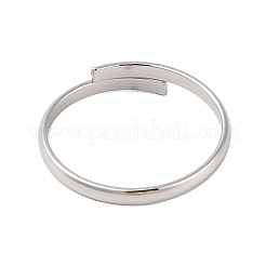変色しない304ステンレススチールプレーンバンドリング  女性用オープンカフリング  ステンレス鋼色  内径：18mm&nbsp;STAS-S125-13P