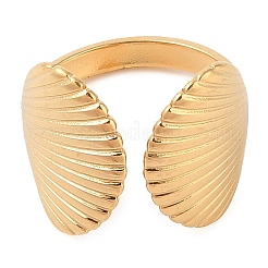 Ion Plating(IP) 304 Stainless Steel Shell Shape Open Cuff Rings for Women&nbsp;RJEW-Z057-02G