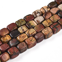 Natural Polychrome Jasper/Picasso Stone/Picasso Jasper Beads Strands&nbsp;G-T140-60B