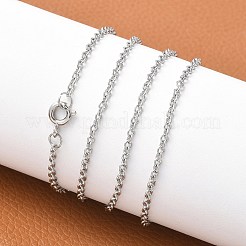 316ステンレススチールアズキチェーンネックレス  真鍮スプリングリングの留め金と  ステンレス鋼色  27.7インチ（70.5cm）&nbsp;X-NJEW-JN01047-04