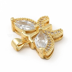 Brass Micro Pave Cubic Zirconia Pendants&nbsp;KK-B059-34G-D