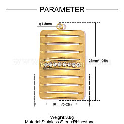 304 Stainless Steel with Crystal Rhinestone Pendants&nbsp;RB-OY001-12G-01