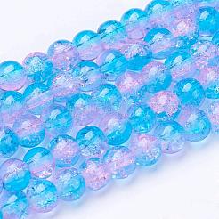 Spray Painted Crackle Glass Beads Strands&nbsp;CCG-Q001-6mm-19