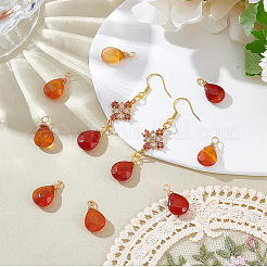 24Pcs Dyed Natural Red Agate & Natural Red Aventurine & Natural Topaz Jade Pendants&nbsp;PALLOY-GA00017