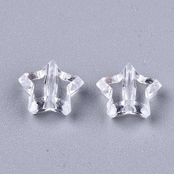 透明なアクリルビーズ  スター  透明  9x10x4mm  穴：1.6mm  約2670個/500g&nbsp;MACR-T036-12