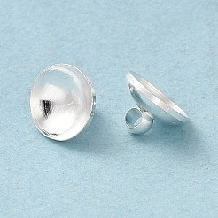 真鍮ビーズキャップペンダントベイル  ニッケルフリー  グローブガラスバブルカバーペンダント用  ベイル  蓋  銀  8x6mm  穴：1mm&nbsp;KK-E446-02S