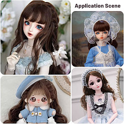 人工ウール人形ウィッグ  DIYの女の子のためのbjdメイキングアクセサリー  コーヒー  270x55x7mm&nbsp;AJEW-WH0609-186A