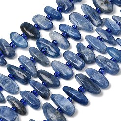 天然石カヤナイトビーズ連売り  ナゲット  シードビーズで  グレードA  9~16x4~8x3~8mm  穴：0.9mm  約47~55個/連  15.35~16.14''（39~41センチメートル）&nbsp;G-L649-A01-01