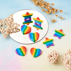 12Pcs 2 Style Plastic Stripe Pendants&nbsp;KY-YS0001-03